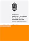 Buchcover Plutarch: "De E apud Delphos" / Über das Epsilon am Apolltempel in Delphi