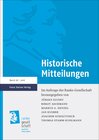 Buchcover Historische Mitteilungen 28 (2016)