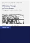 Buchcover Mémoire d'Europe – mémoire de paix