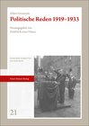 Buchcover Politische Reden 1919–1933