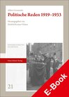 Buchcover Politische Reden 1919–1933