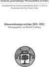 Buchcover Klassensitzungsvorträge 2021–2022