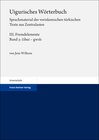 Buchcover Uigurisches Wörterbuch. Sprachmaterial der vorislamischen türkischen Texte aus Zentralasien