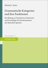 Buchcover Grammatische Kategorien und ihre Funktionen