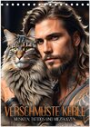 Buchcover Verschmuste Kerle - Muskeln, Tattoos und Miezekatzen (Tischkalender 2026 DIN A5 hoch), CALVENDO Monatskalender