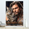 Buchcover Verschmuste Kerle - Muskeln, Tattoos und Miezekatzen (hochwertiger Premium Wandkalender 2026 DIN A2 hoch), Kunstdruck in