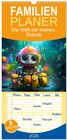 Buchcover Familienplaner 2026 - Die Welt der kleinen Robots mit 5 Spalten (Wandkalender, 21 x 45 cm) CALVENDO