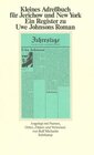 Buchcover Kleines Adreßbuch für Jerichow und New York. Ein Register zu Uwe Johnsons Roman 'Jahrestage'