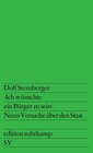 Buchcover ›Ich wünschte ein Bürger zu sein‹