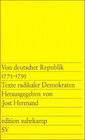 Buchcover Von deutscher Republik 1775–1795