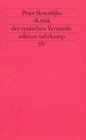 Buchcover Peter Sloterdijks »Kritik der zynischen Vernunft«
