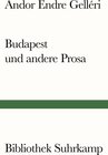 Buchcover Budapest und andere Prosa