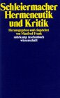 Buchcover Hermeneutik und Kritik