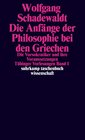 Buchcover Tübinger Vorlesungen Band 1. Die Anfänge der Philosophie bei den Griechen
