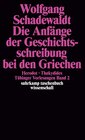 Buchcover Tübinger Vorlesungen Band 2. Die Anfänge der Geschichtsschreibung bei den Griechen