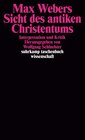 Buchcover Max Webers Sicht des antiken Christentums