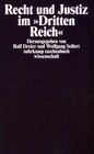 Buchcover Recht und Justiz im »Dritten Reich«