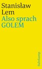 Buchcover Also sprach GOLEM