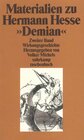 Buchcover Materialien zu Hermann Hesses »Demian«