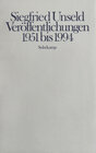 Buchcover Siegfried Unseld – Veröffentlichungen 1951 bis 1994