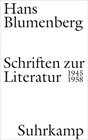 Buchcover Schriften zur Literatur 1945-1958