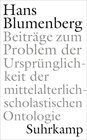 Buchcover Beiträge zum Problem der Ursprünglichkeit der mittelalterlich-scholastischen Ontologie