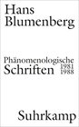 Buchcover Phänomenologische Schriften
