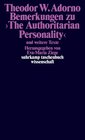Buchcover Bemerkungen zu ›The Authoritarian Personality‹