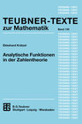 Buchcover Analytische Funktionen in der Zahlentheorie