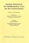 Buchcover Sanskrit-Wörterbuch der buddhistischen Texte aus den Turfan-Funden. Lieferung 5