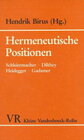 Buchcover Hermeneutische Positionen