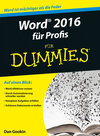 Buchcover Word 2016 für Profis für Dummies