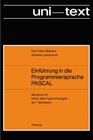 Buchcover Einführung in die Programmiersprache PASCAL