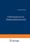 Buchcover Fehleranalysen im Mathematikunterricht