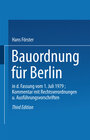 Buchcover Bauordnung für Berlin in der Fassung vom 1. Juli 1979