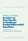 Buchcover Seminar on New Results in Nonlinear Partial Differential Equations