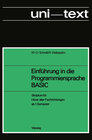 Buchcover Einführung in die Programmiersprache BASIC
