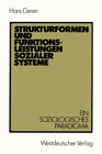 Buchcover Strukturformen und Funktionsleistungen sozialer Systeme