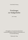 Buchcover Forschungen zur Stadtgeschichte