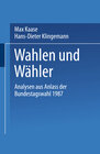 Buchcover Wahlen und Wähler