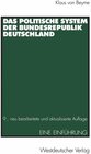 Buchcover Das Politische System der Bundesrepublik Deutschland