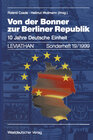 Buchcover Von der Bonner zur Berliner Republik