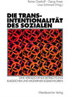 Buchcover Die Transintentionalität des Sozialen