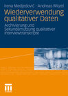 Buchcover Wiederverwendung qualitativer Daten
