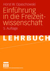 Buchcover Einführung in die Freizeitwissenschaft