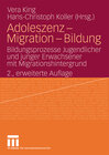 Buchcover Adoleszenz - Migration - Bildung