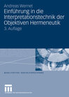 Buchcover Einführung in die Interpretationstechnik der Objektiven Hermeneutik