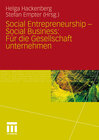 Buchcover Social Entrepreneurship - Social Business: Für die Gesellschaft unternehmen
