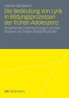 Buchcover Die Bedeutung von Lyrik in Bildungsprozessen der frühen Adoleszenz