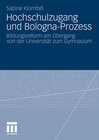 Buchcover Hochschulzugang und Bologna-Prozess